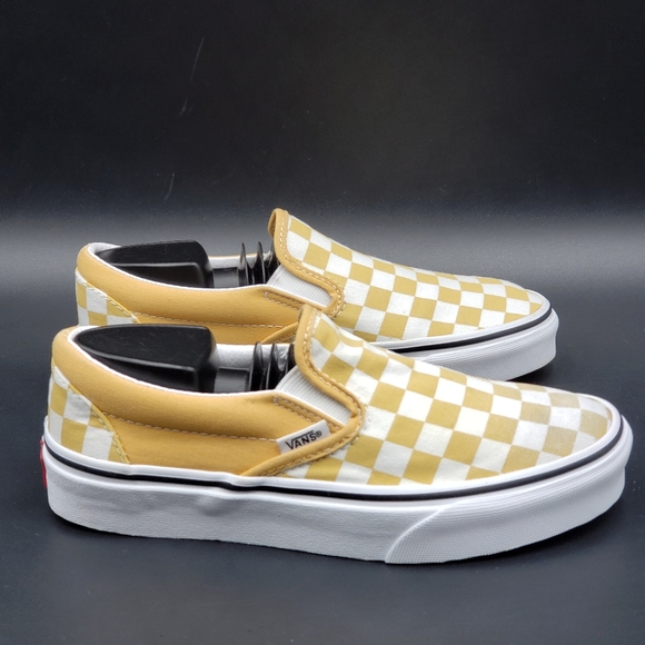 VANS CHECKERBOARD CLASSIC SLIP-ON SNEAKER WOMEN'S SIZE 6 OCHRE YELLOW - Picture 3 of 12